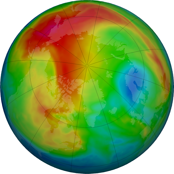 Arctic ozone map for 27 January 2017